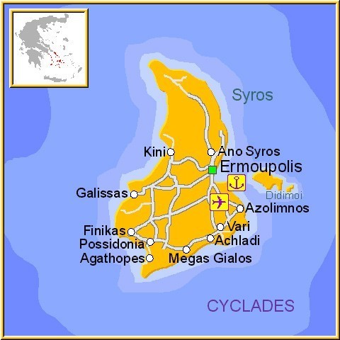 Mapa Syros