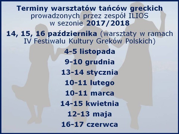 Warsztaty tańca greckiego: sezon 2017/2018